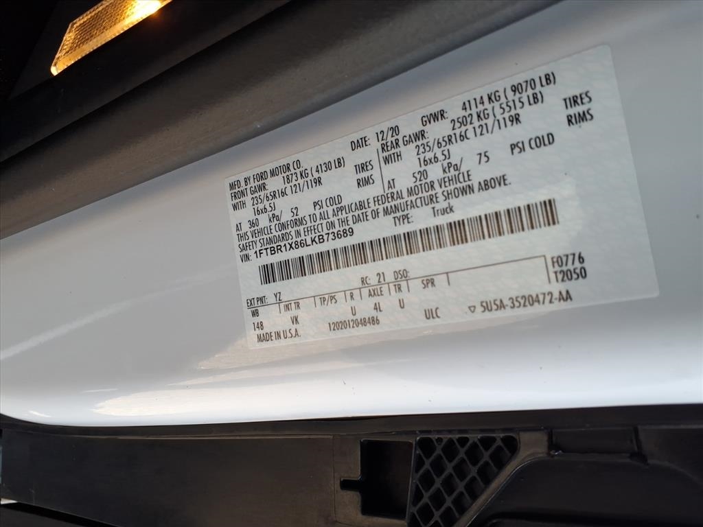 Ford Transit Cargo Van T-250 148" Hi Rf 9070 GVWR RWD 2020