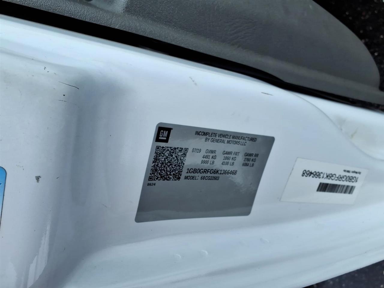 Chevrolet Express Commercial Cutaway 3500 Van 139" 2019