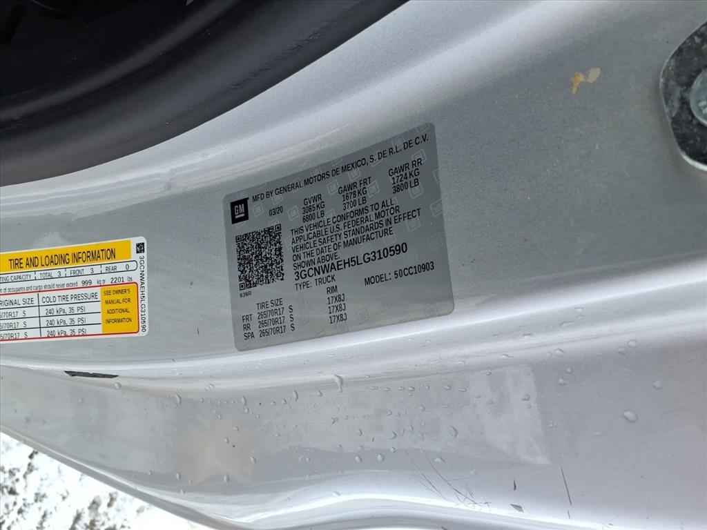 Chevrolet Silverado 1500 2WD Reg Cab 140" Work Truck 2020