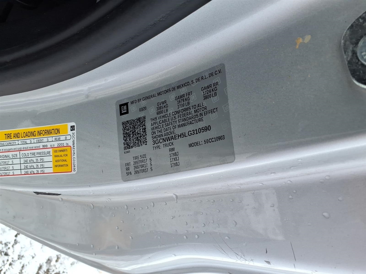 Chevrolet Silverado 1500 2WD Reg Cab 140" Work Truck 2020