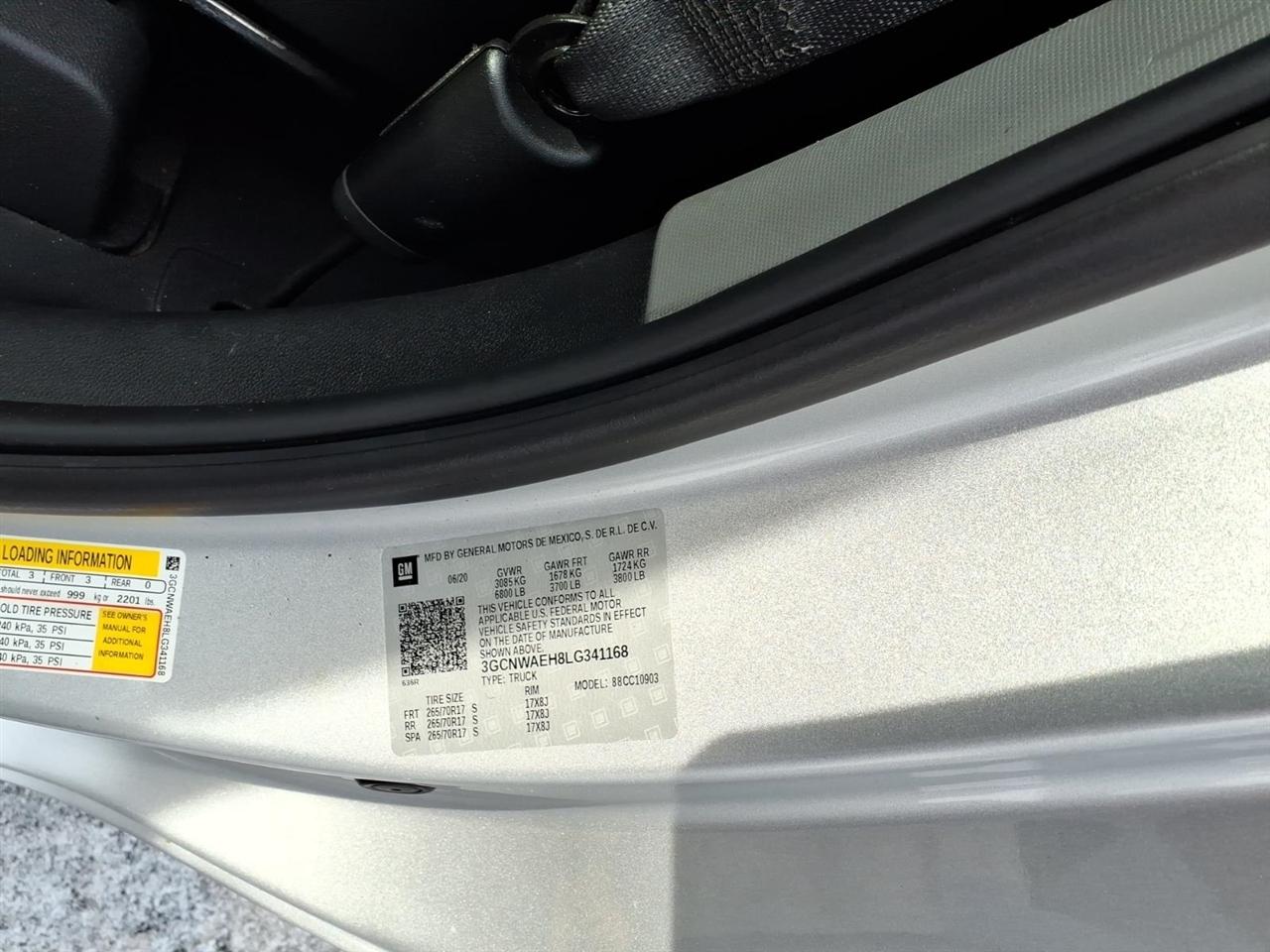 Chevrolet Silverado 1500 2WD Reg Cab 140" Work Truck 2020