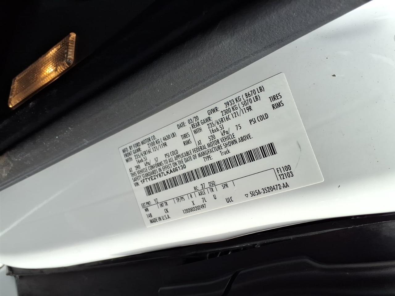 Ford Transit Cargo Van T-150 130" Low Rf 8670 GVWR AWD 2020