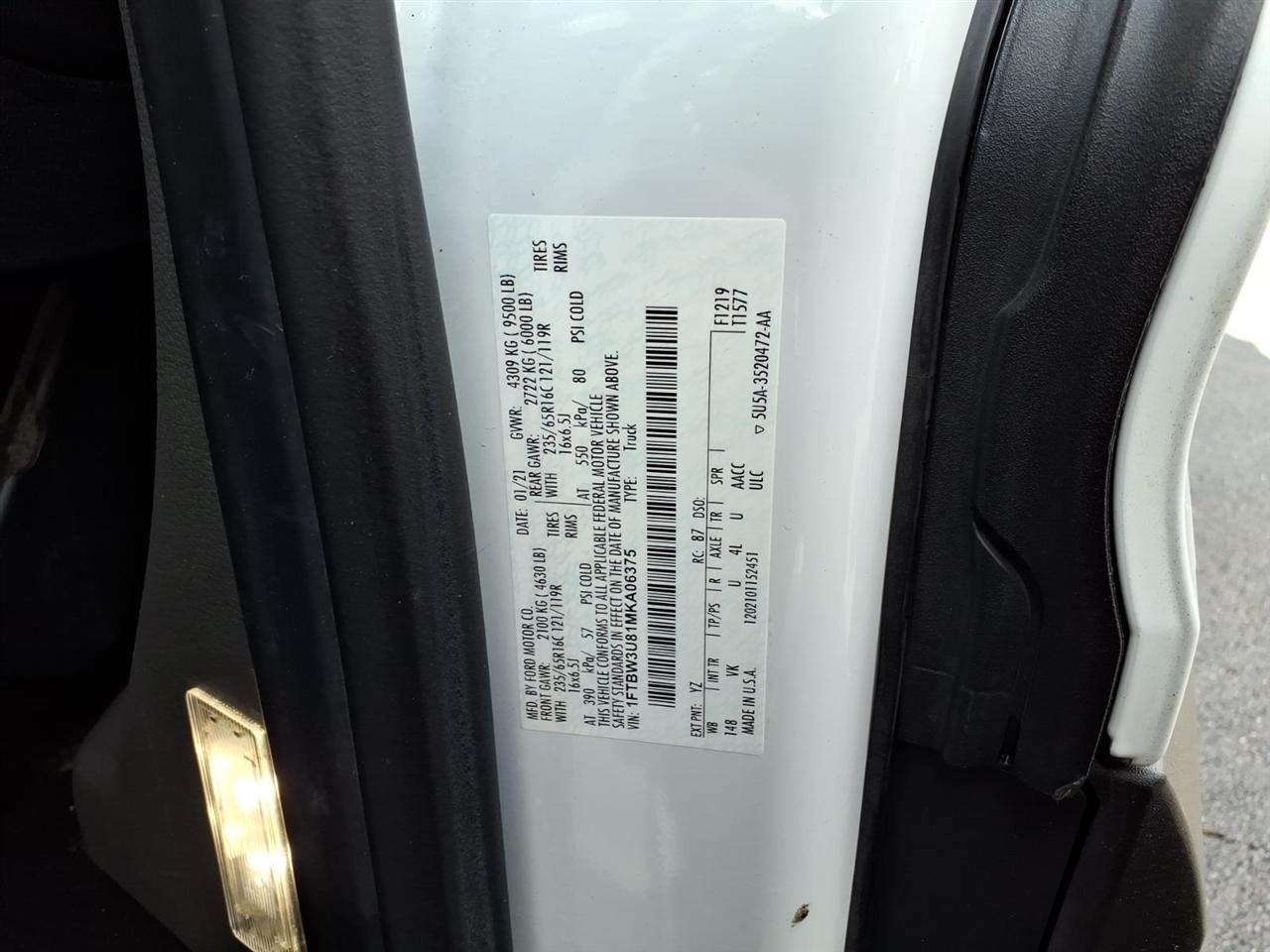 Ford Transit Cargo Van T-350 148" EL Hi Rf 9500 GVWR AWD 2021