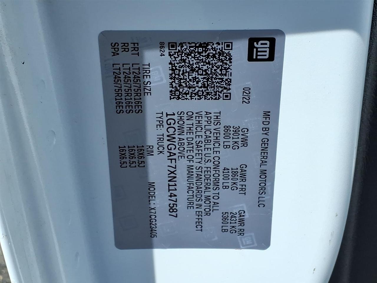 Chevrolet Express Cargo Van RWD 2500 135" 2022