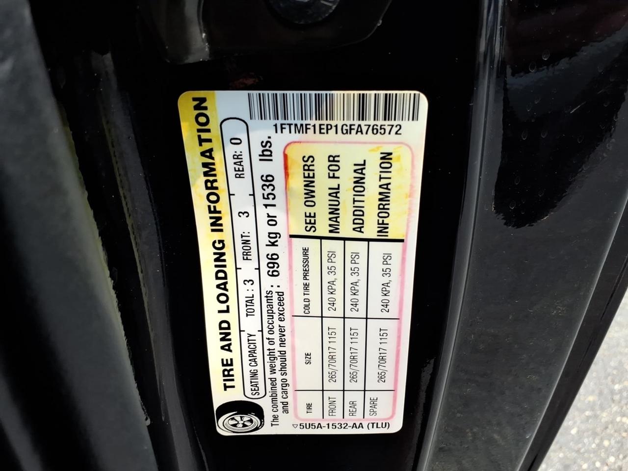 Ford F-150 4WD Reg Cab 141" XLT 2016