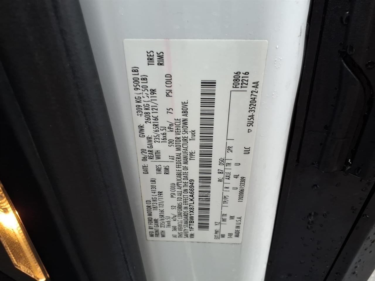 Ford Transit Cargo Van T-350 148" Hi Rf 9500 GVWR RWD 2020