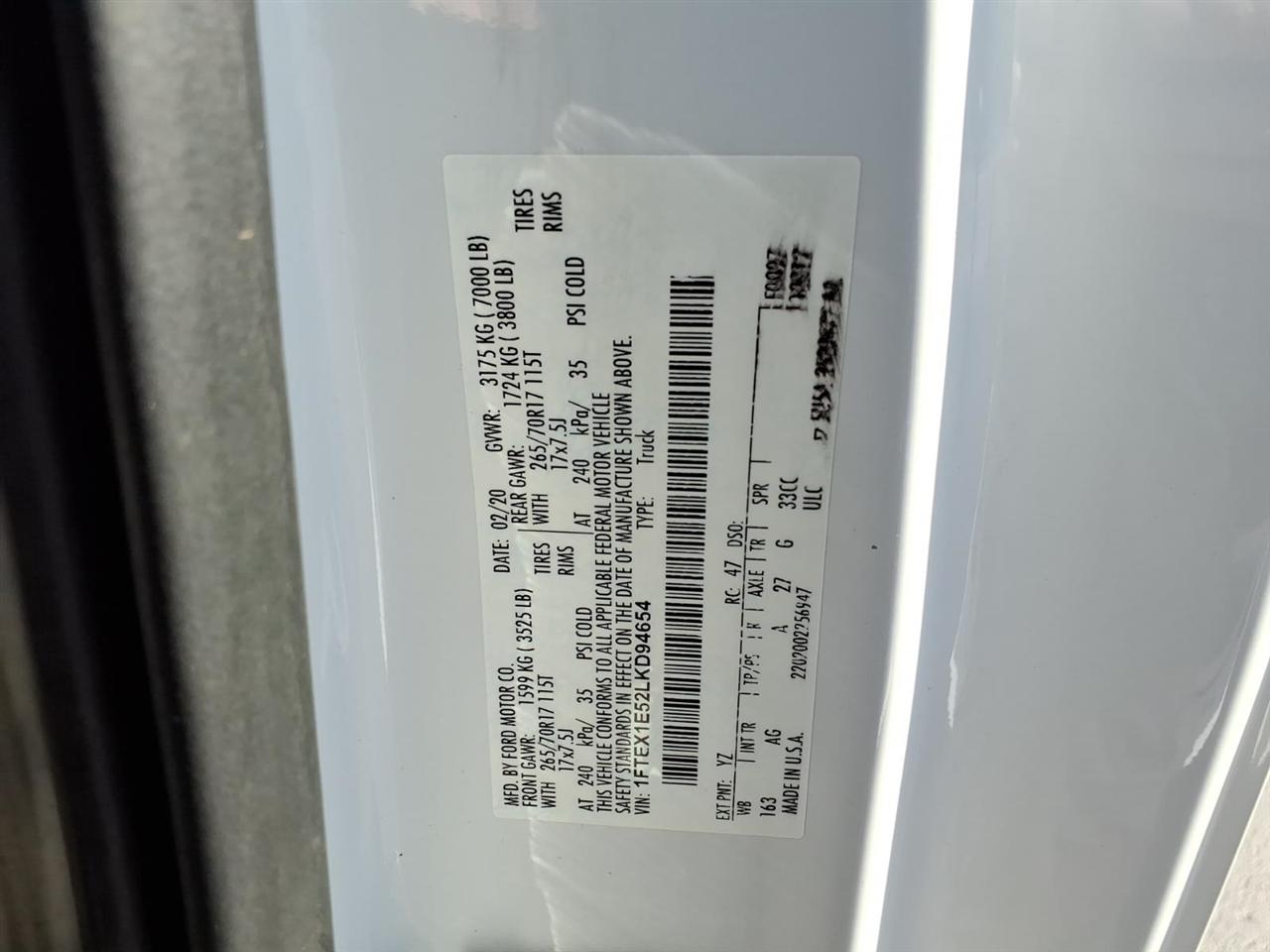 Ford F-150 Lariat 4WD SuperCab 8' Box 2020