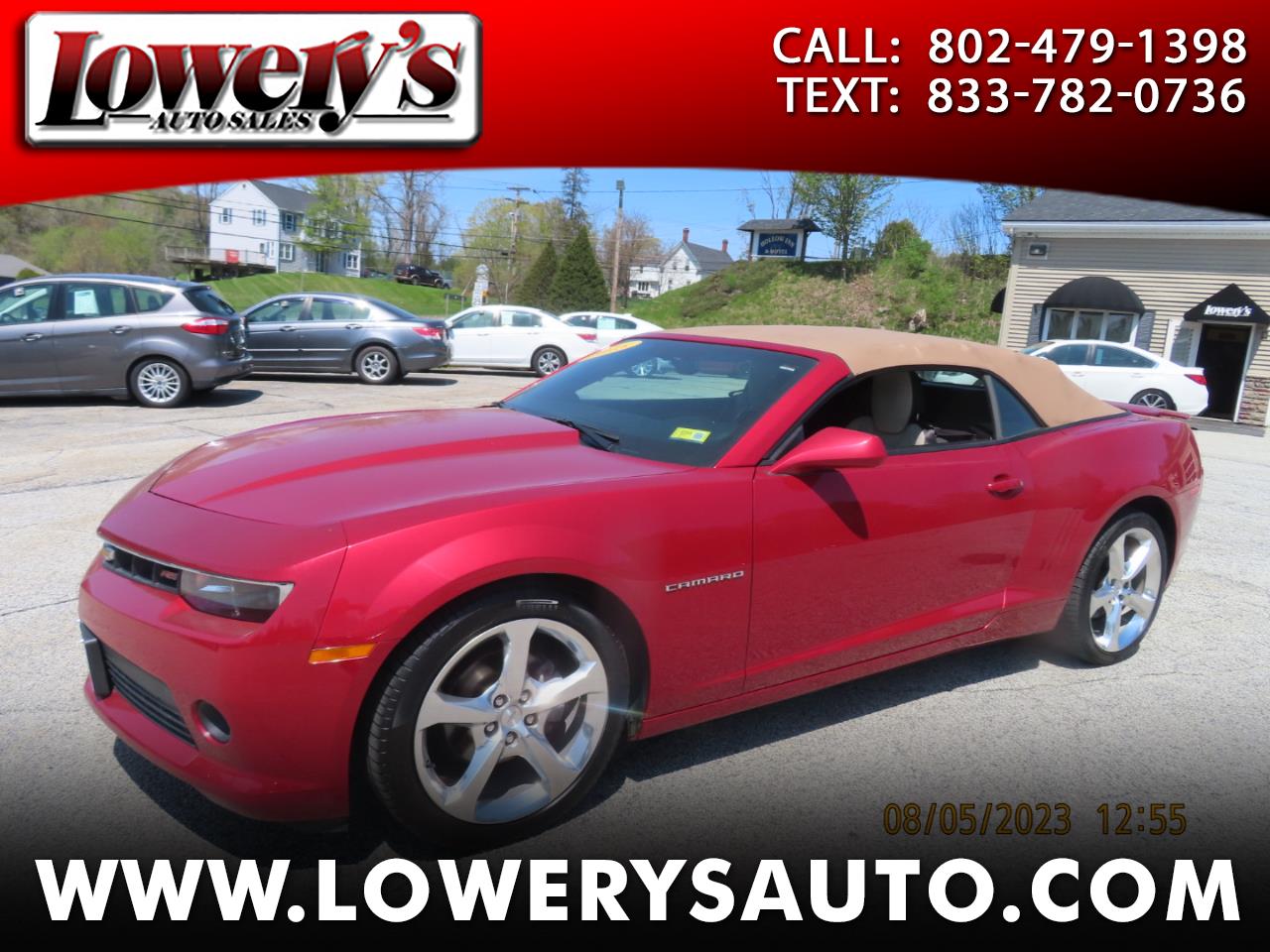 Used 2015 Chevrolet Camaro 2dr Conv LT w/1LT for Sale in Barre VT 05641