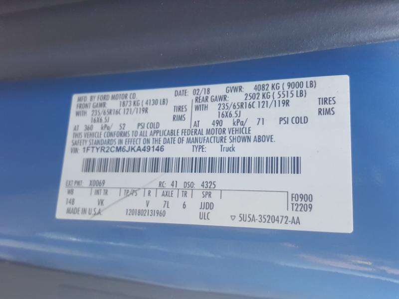 Ford Transit 250 Van Med. Roof w/Sliding Pass. 148-in. WB 2018