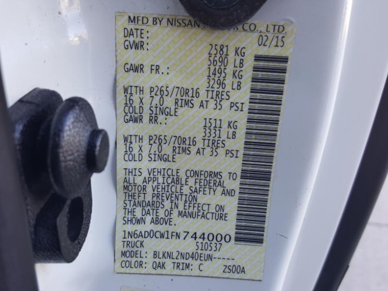 Nissan Frontier SV King Cab 4X4 V6 2015