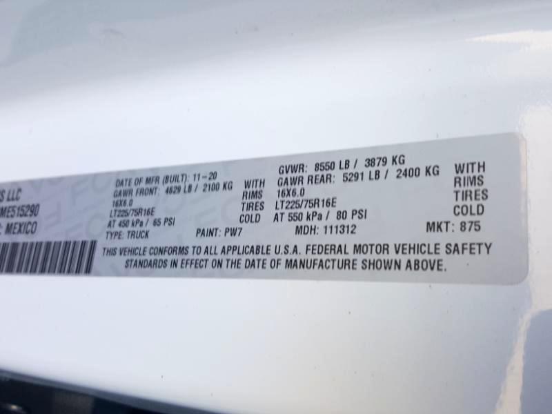 RAM Promaster 1500 High Roof 136-in. WB 2021