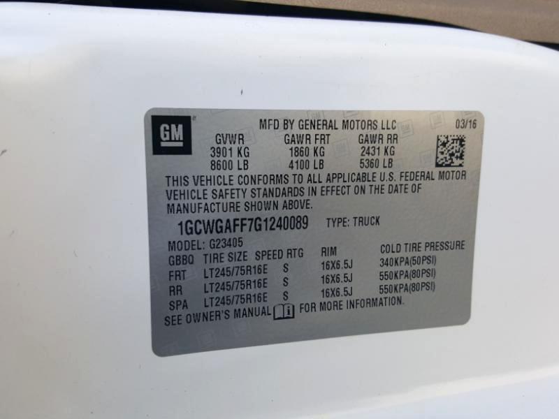 Chevrolet Express 2500 Cargo 2016