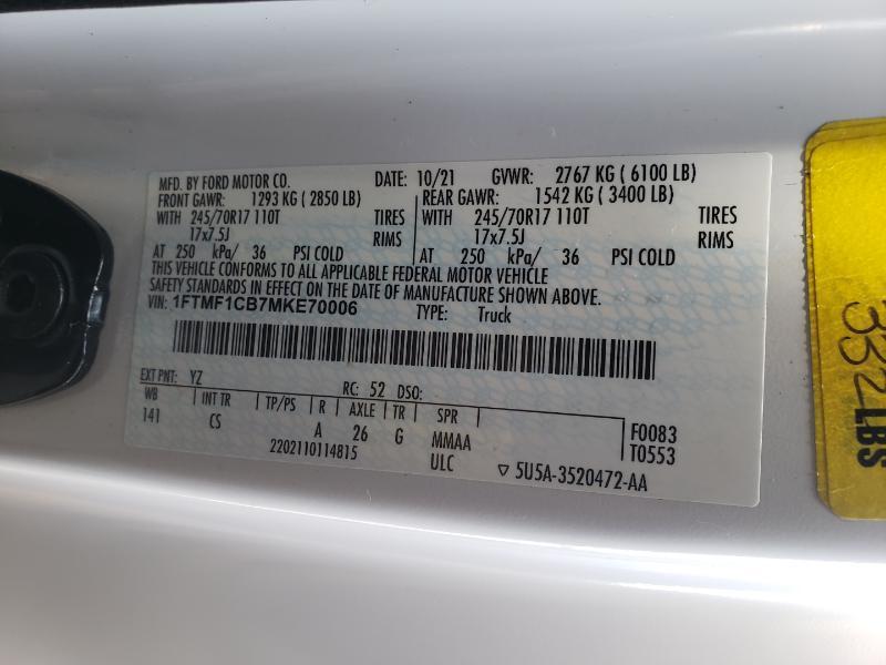 Ford F-150 XL 8-ft. Bed 2WD 2021