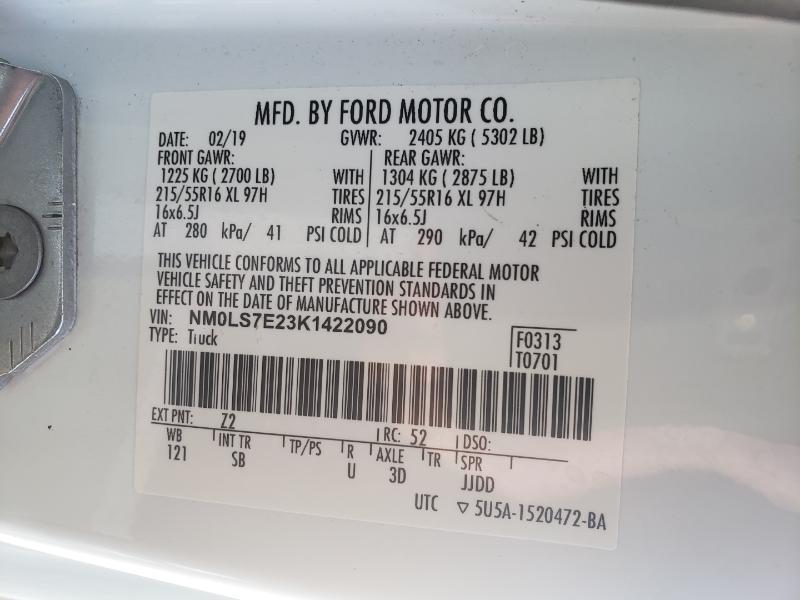 Ford Transit Connect Cargo Van XL LWB w/Rear 180 Degree Door 2019