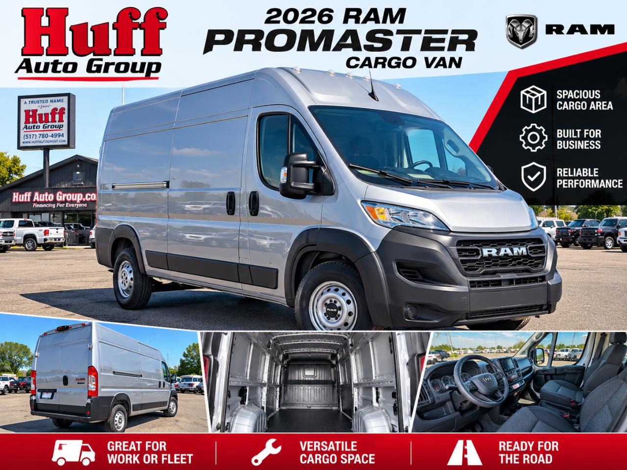 RAM ProMaster Cargo Van Tradesman 1500 High Roof 136" WB w/Pass Seat 2026