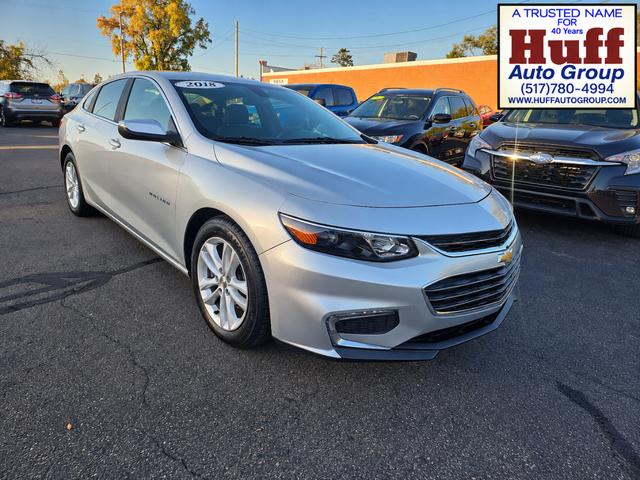 Silver 2018 Chevrolet Malibu Sedan Front-Wheel Drive 6-Speed Automatic