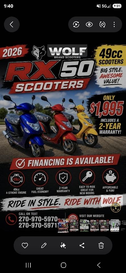 Wolf Brand Scooters RX-50  2026