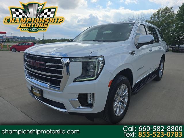 White 2021 GMC Yukon SLT 4WD SUV / Crossover Four-Wheel Drive Automatic