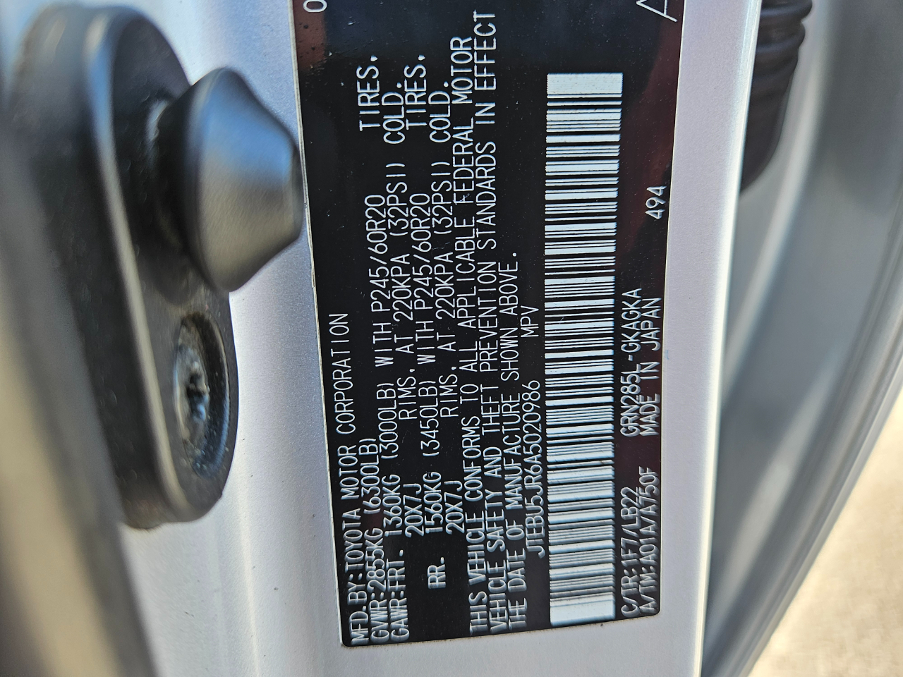 Toyota 4Runner 4WD 4dr V6 Limited (Natl) 2010