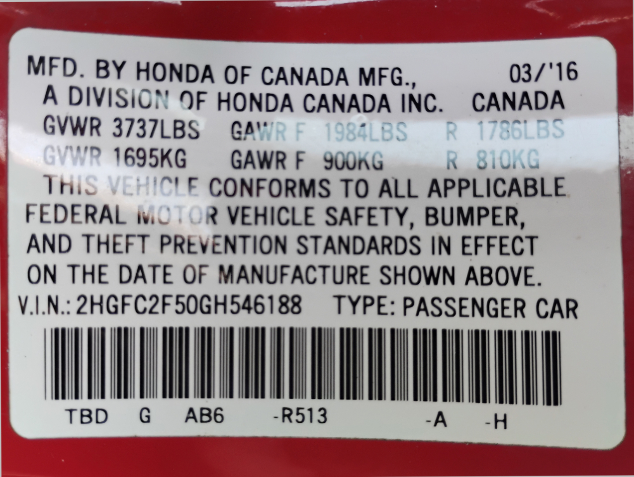 Honda Civic LX Sedan CVT 2016