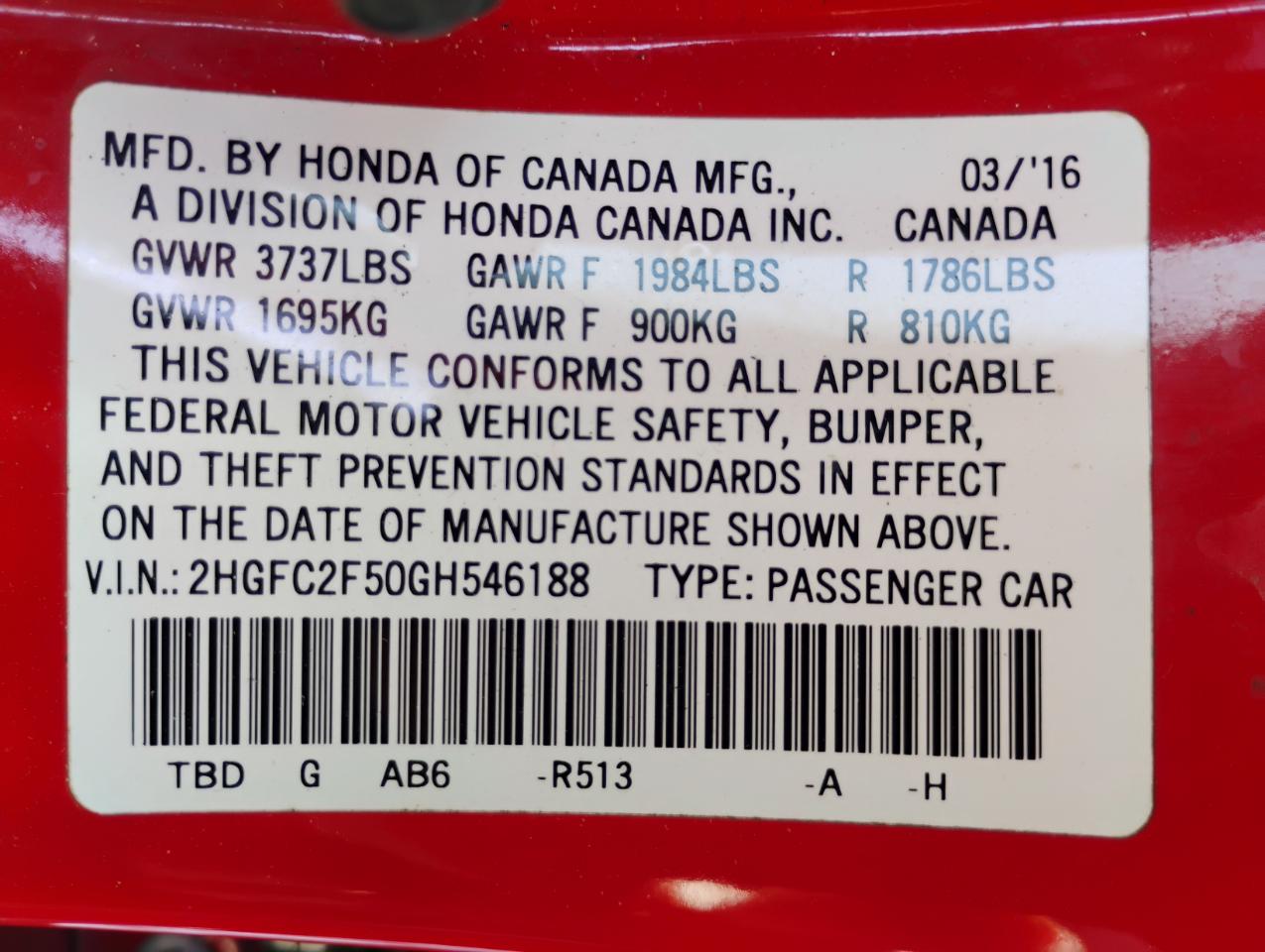 Honda Civic LX Sedan CVT 2016