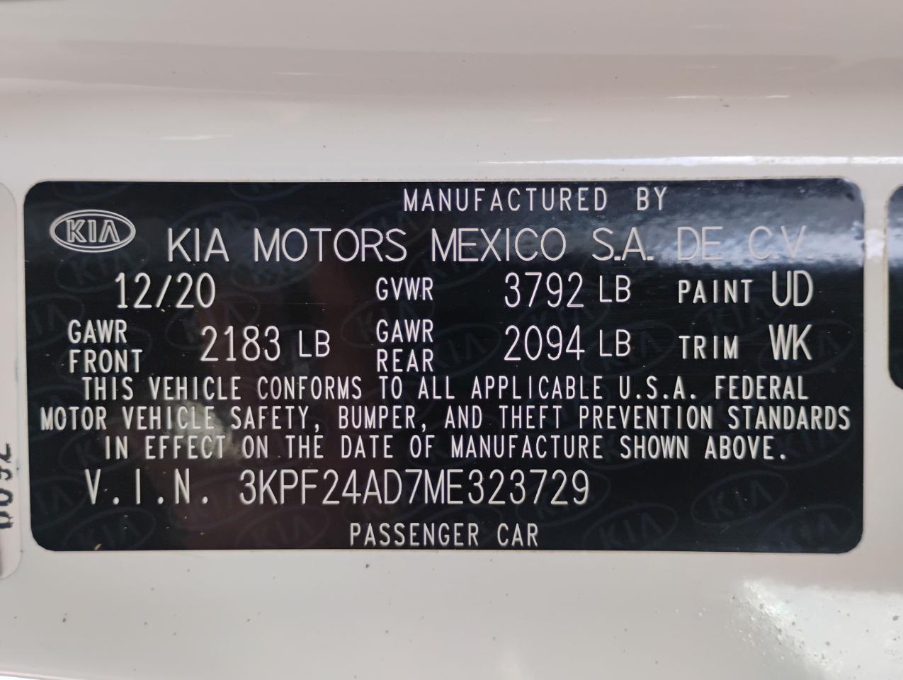 Kia Forte FE 2021