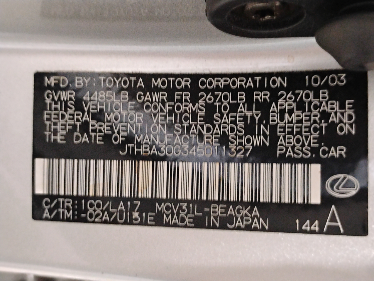 Lexus ES 330 Sedan 2004