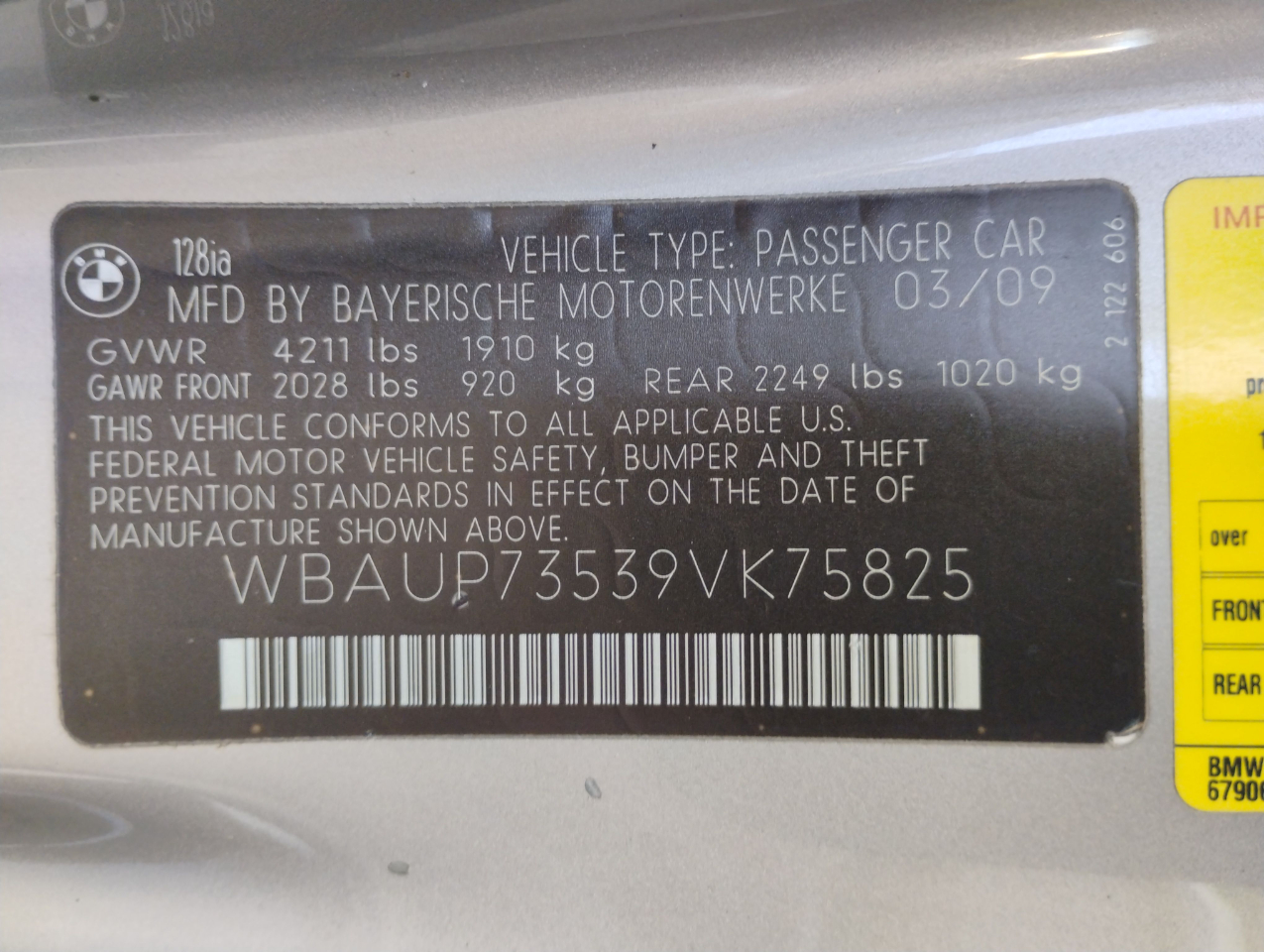 BMW 1-Series 128i Coupe 2009