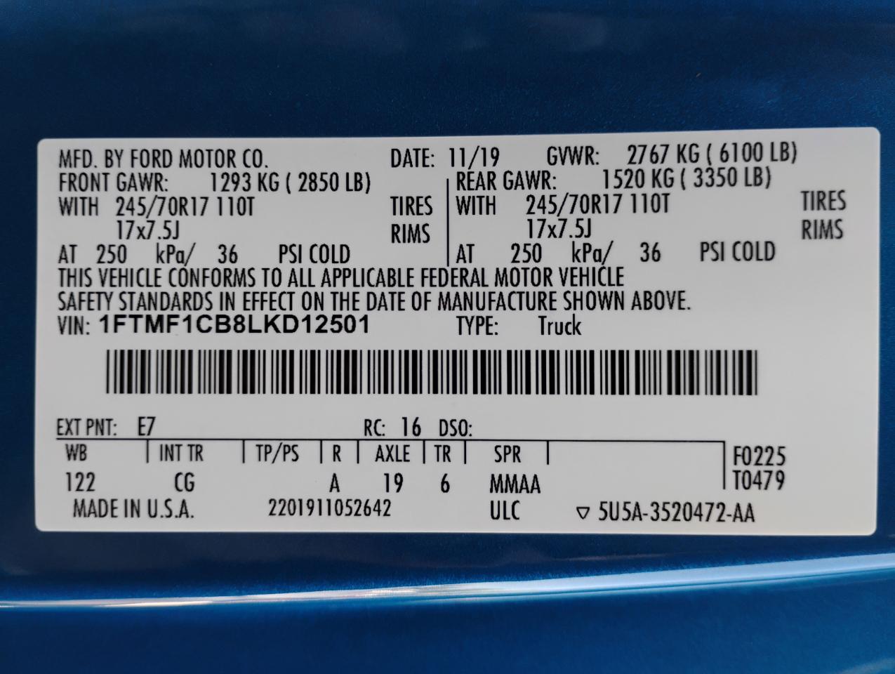 Ford F-150 XL 6.5-ft. Bed 2WD 2020