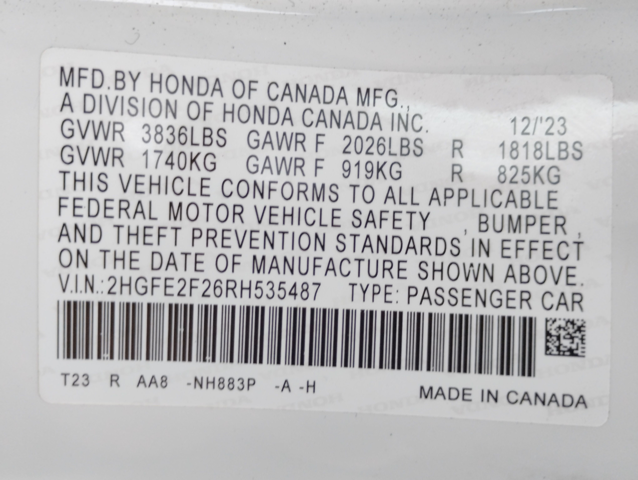 Honda Civic LX Sedan CVT 2024