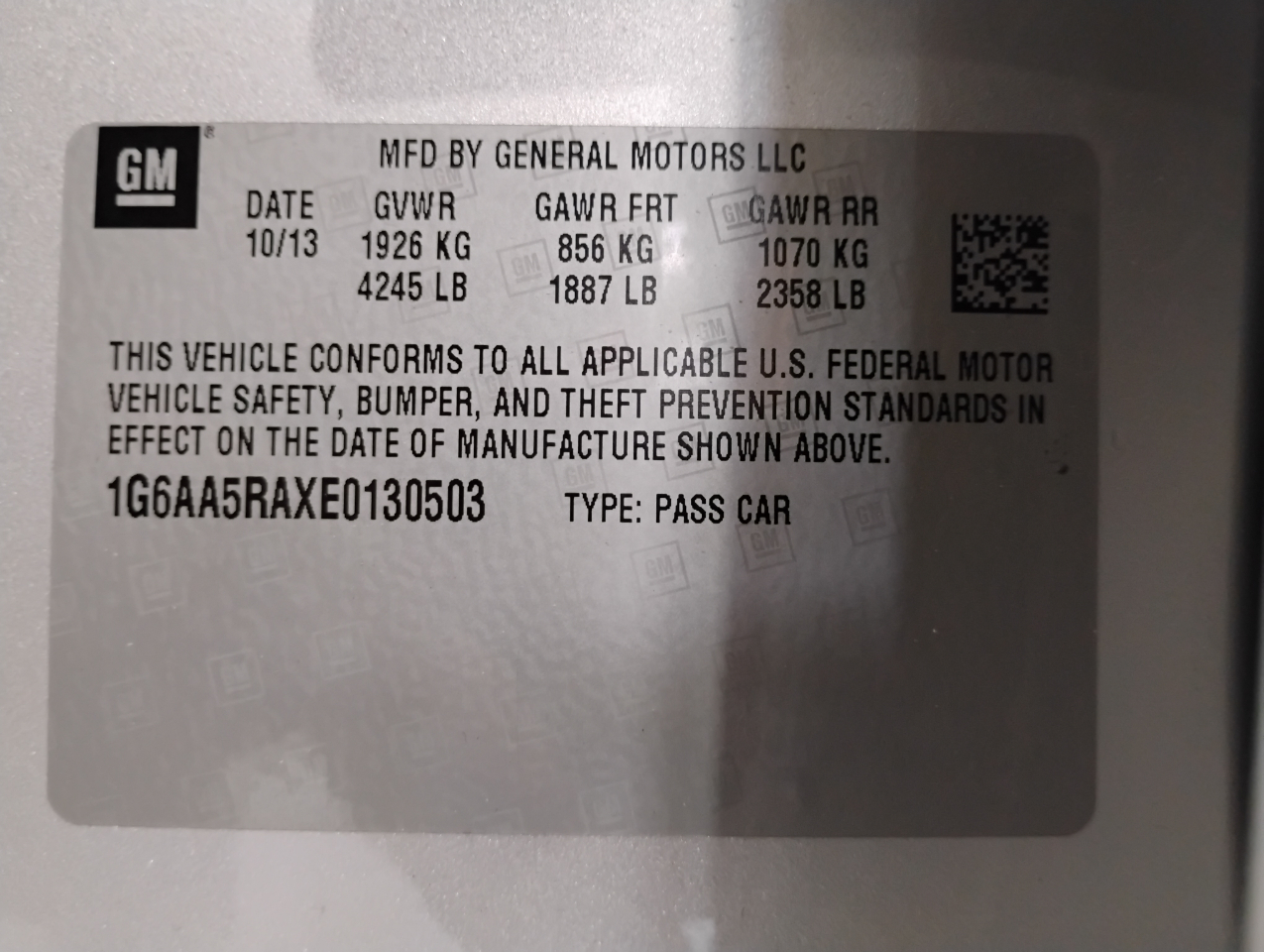 Cadillac ATS 2.5L Standard RWD 2014