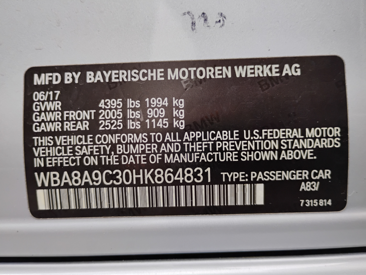 BMW 3-Series 320i Sedan 2017