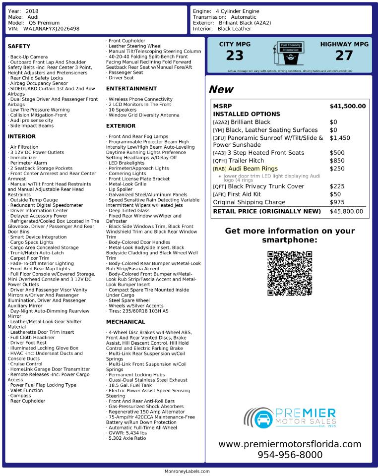 Audi Q5 2.0T Premium quattro 2018