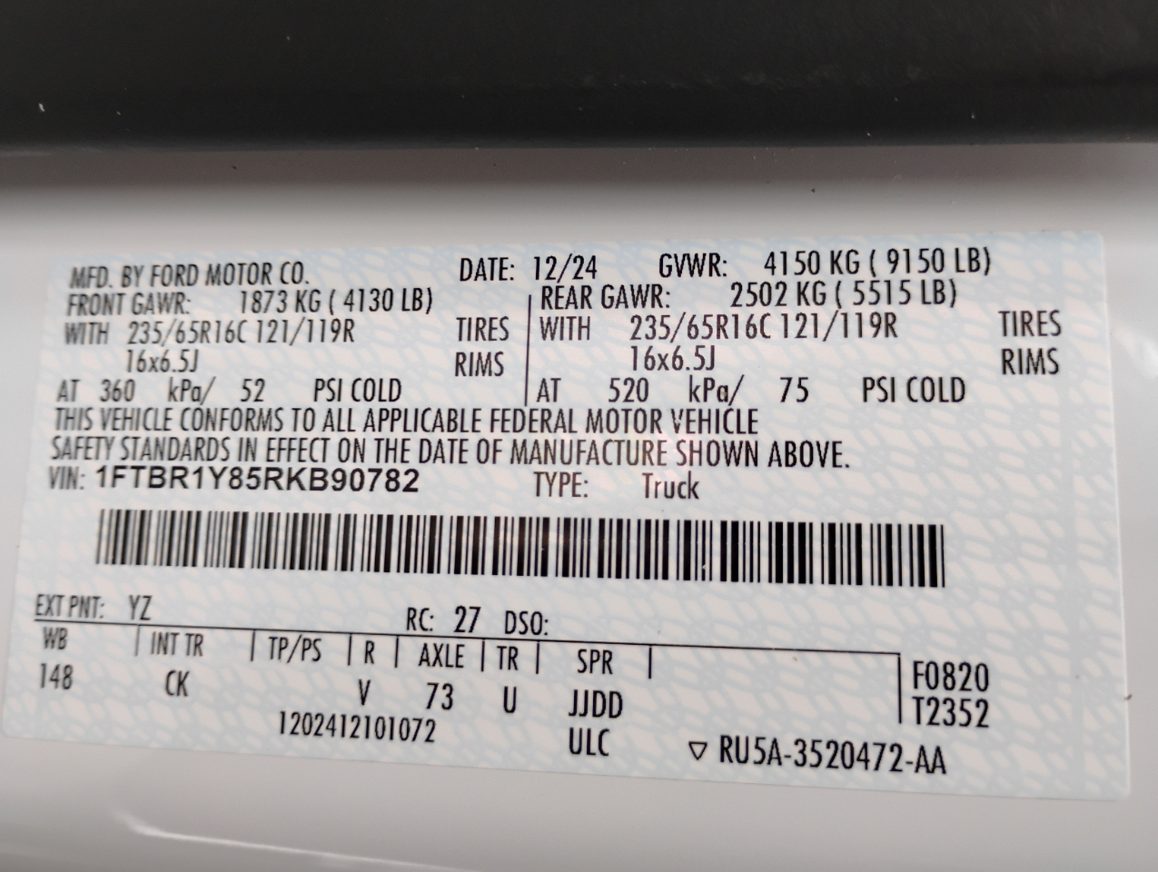 Ford Transit 250 Van 2024