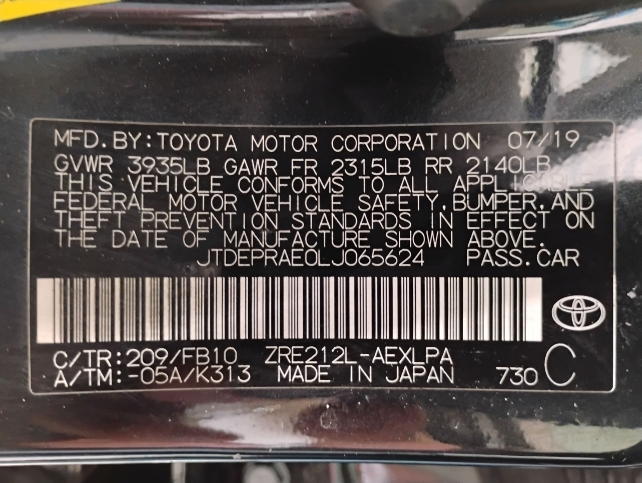 Toyota Corolla LE 2020