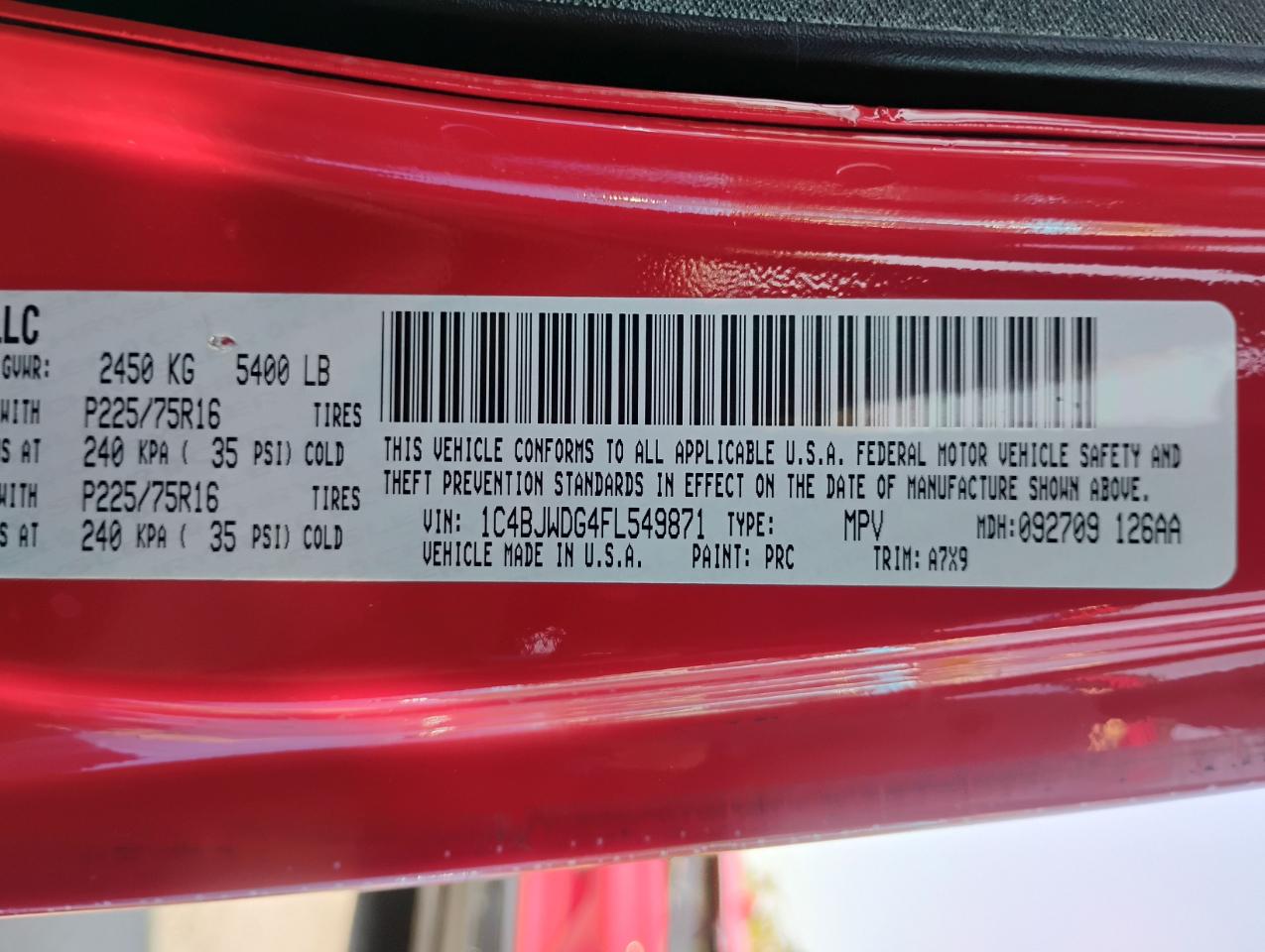 Jeep Wrangler Unlimited Sport 4WD 2015