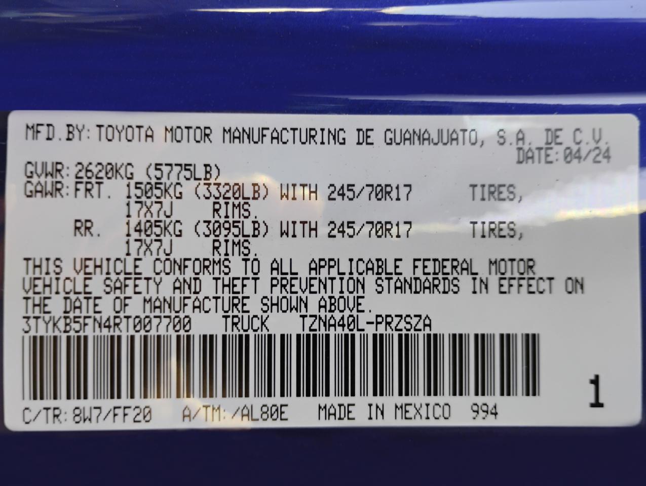 Toyota Tacoma TRD Sport Double Cab 2WD 2024