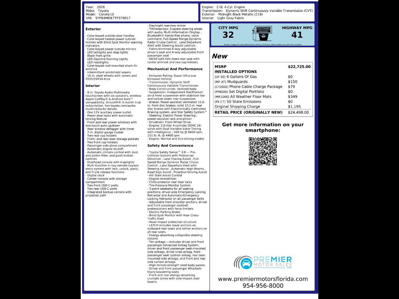 Toyota Corolla LE 2026