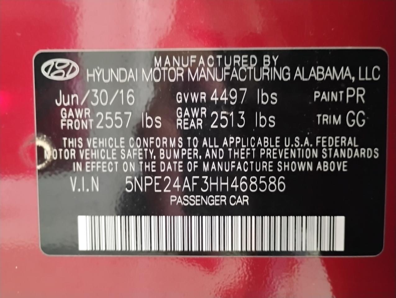 Hyundai Sonata SE 2017