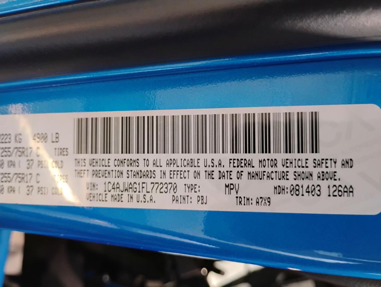 Jeep Wrangler Sport 4WD 2015