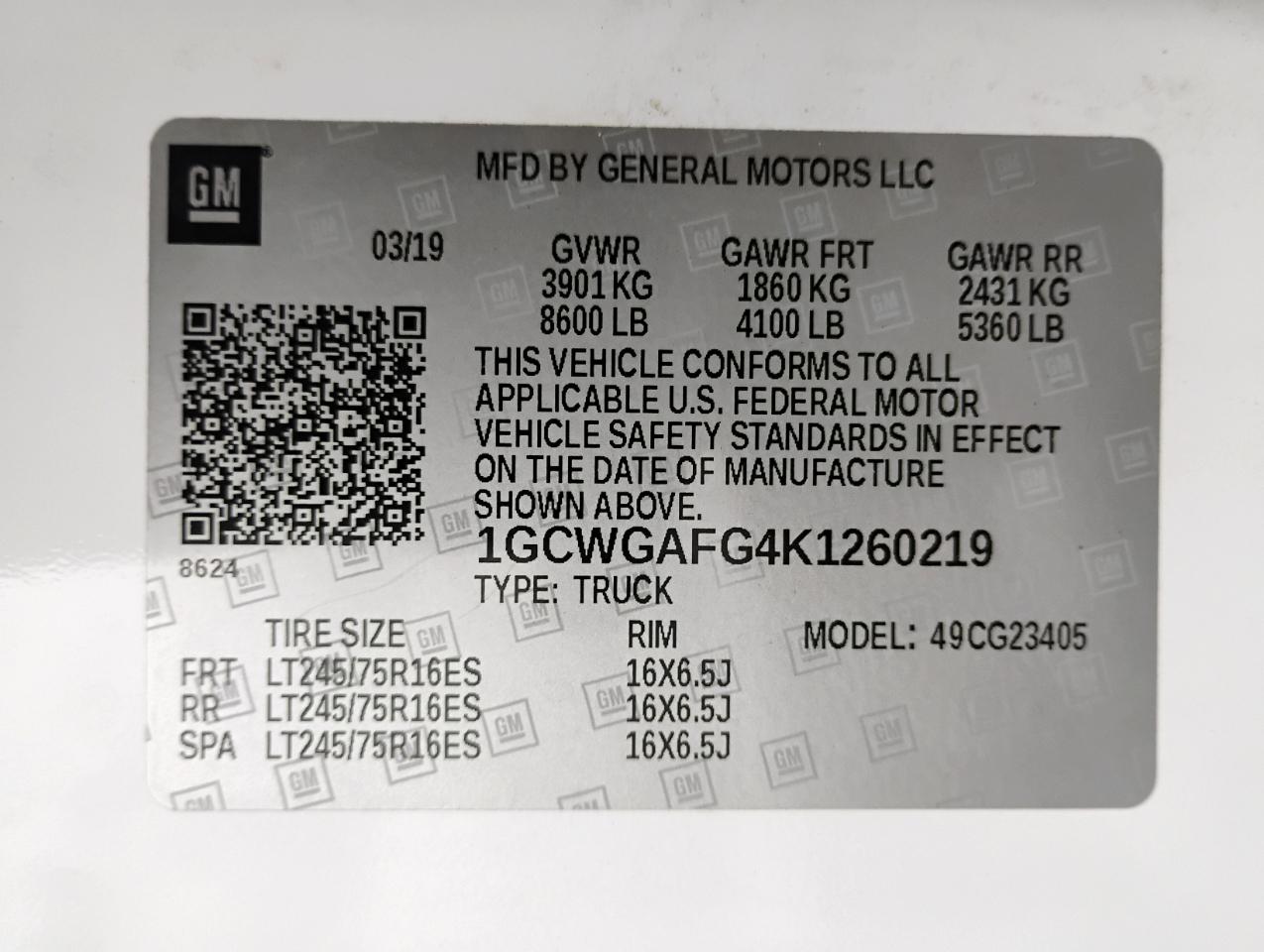 Chevrolet Express 2500 Cargo 2019