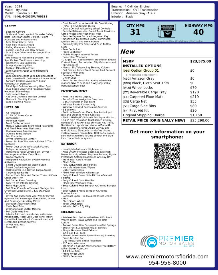 Hyundai Elantra SEL 2024