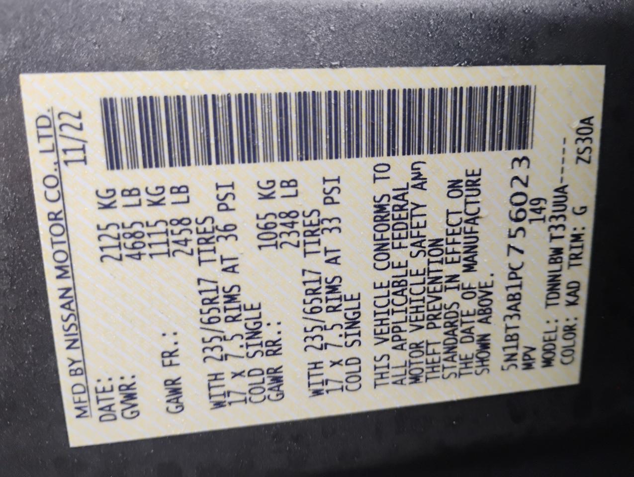 Nissan Rogue S AWD 2023