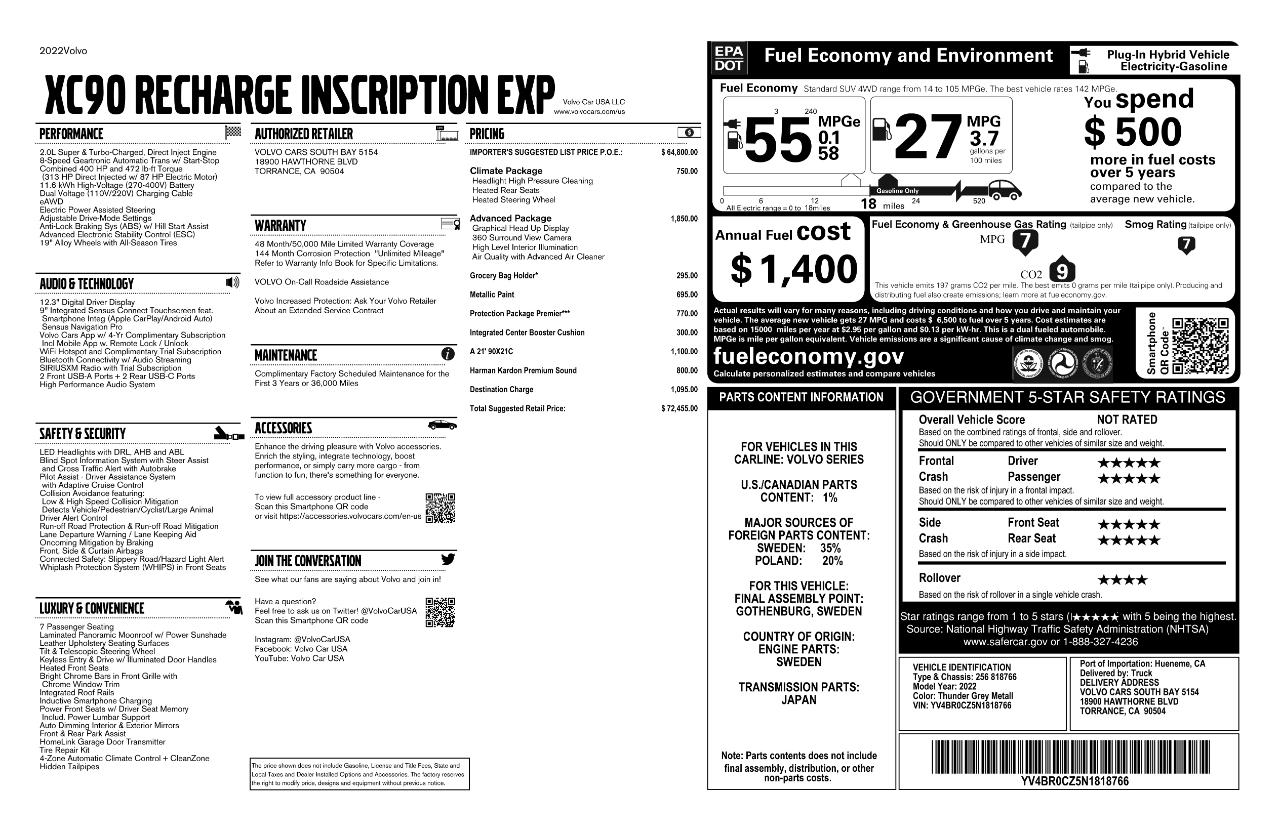 Volvo XC90 T8 Inscription Expression AWD 2022