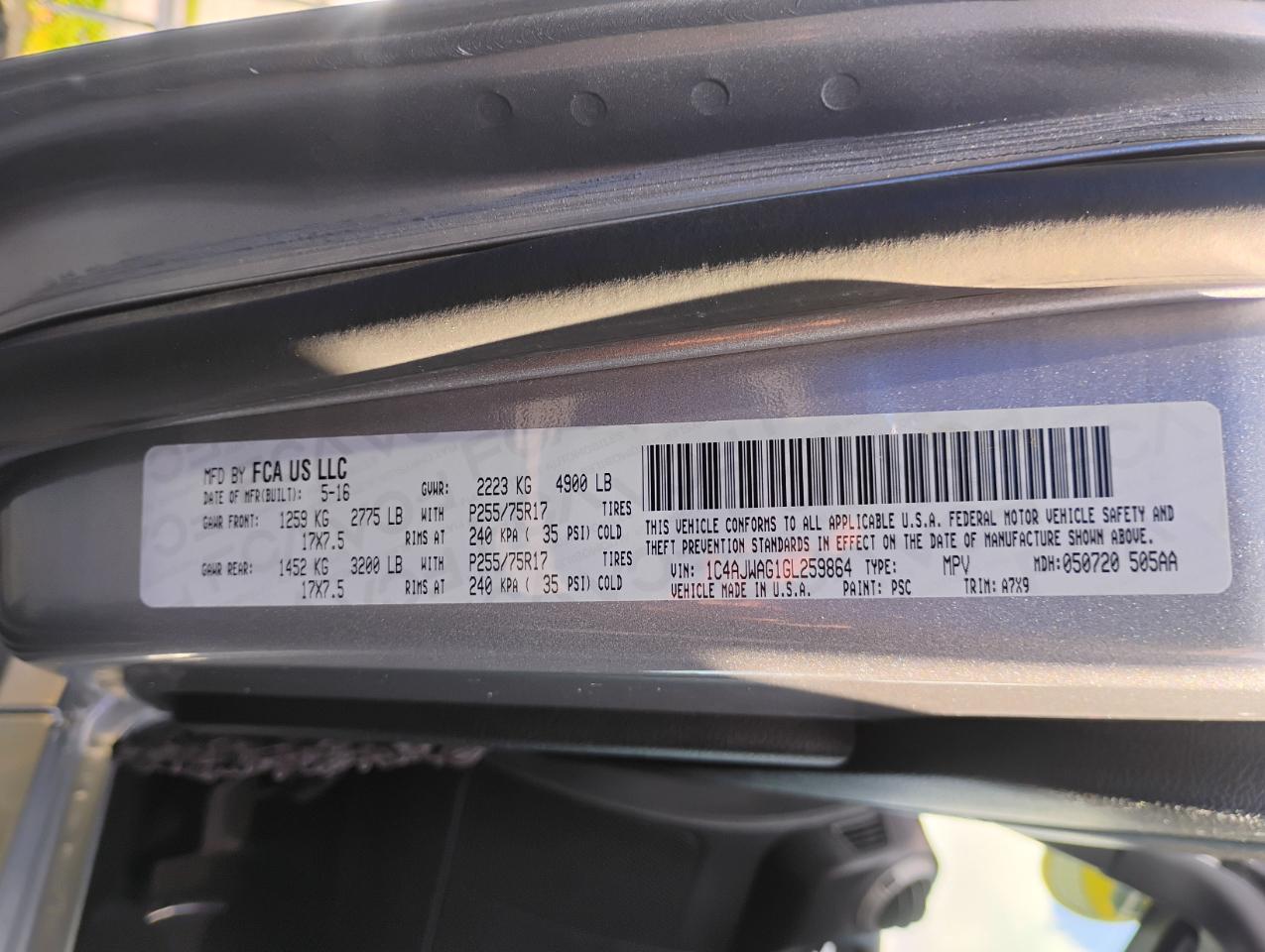 Jeep Wrangler Sport 4WD 2016