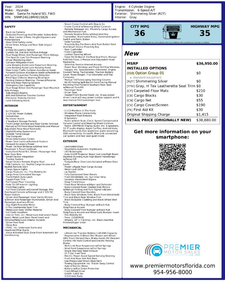 Hyundai Santa Fe Hybrid SEL 2024