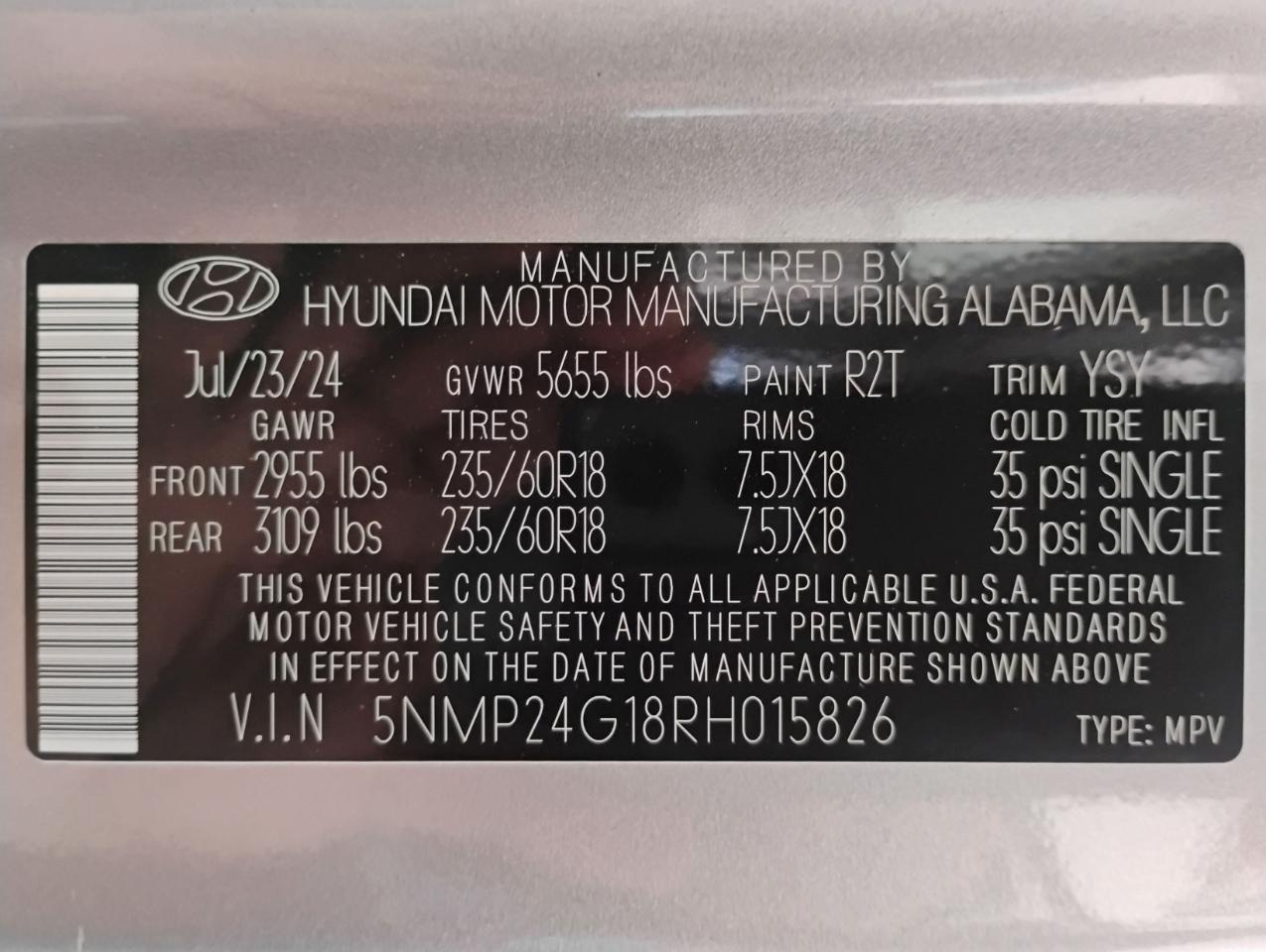 Hyundai Santa Fe Hybrid SEL 2024