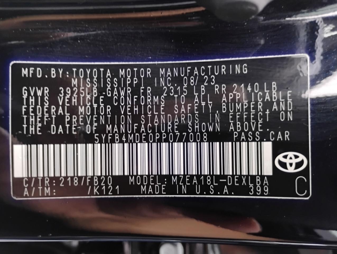 Toyota Corolla LE 2023