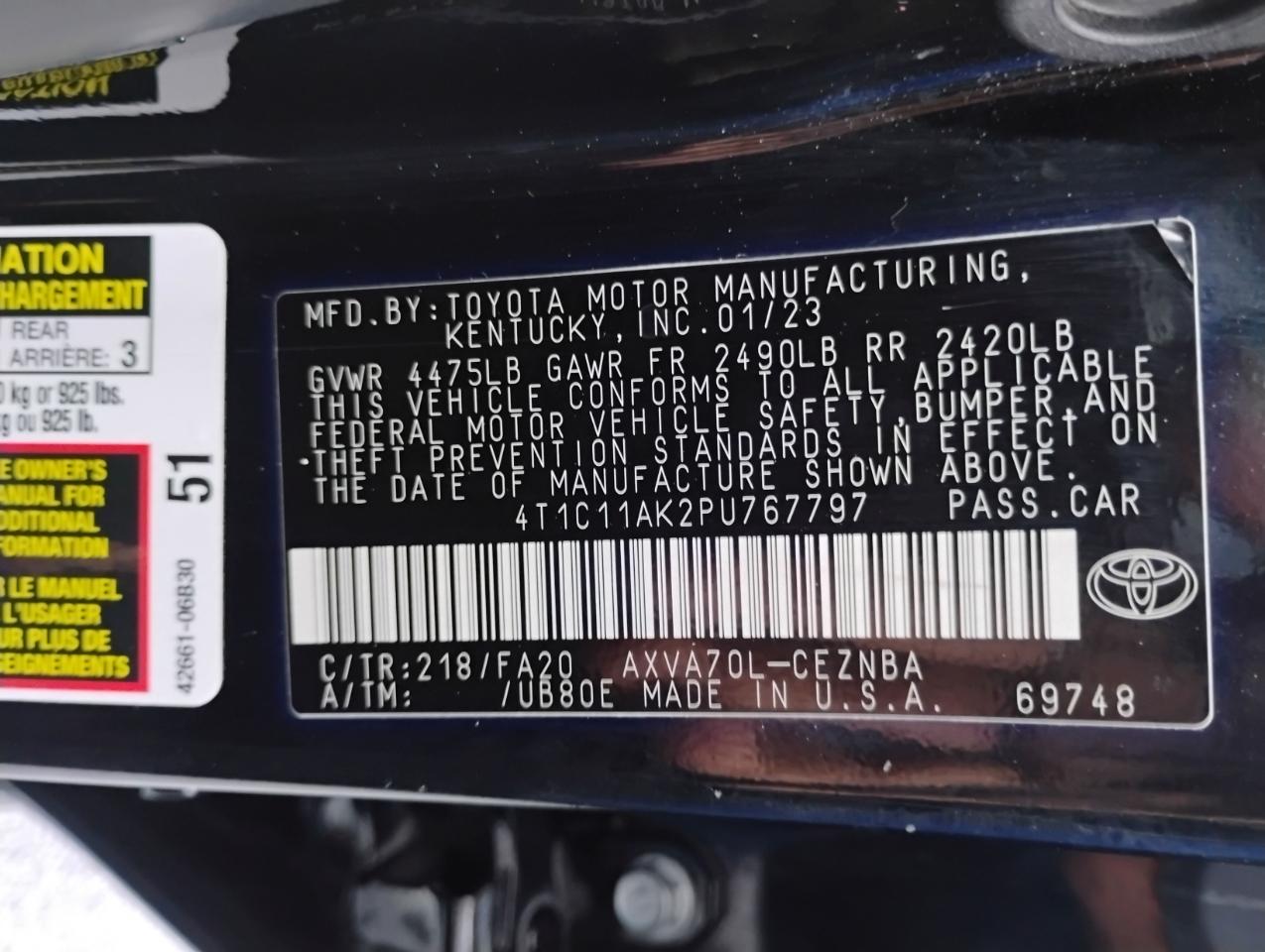 Toyota Camry LE 2023