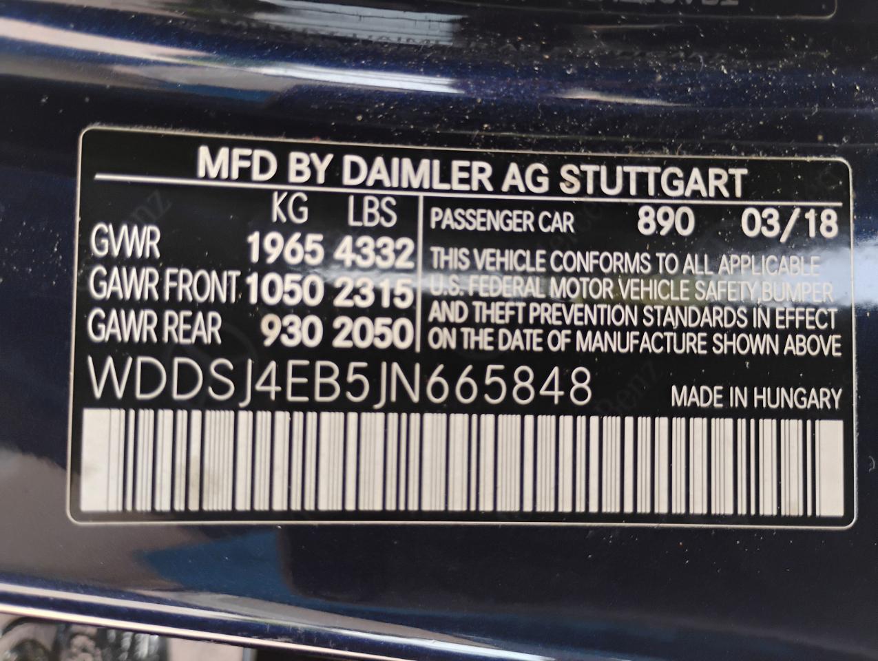 Mercedes-Benz CLA-Class CLA250 2018